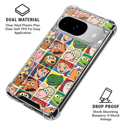 Disney Toy Story Characters Collage faces Google Pixel 10 Clear Case